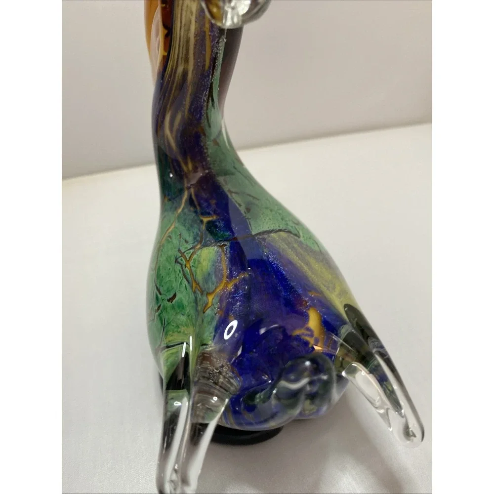 Blown Glass Pelican Multicolor Art Glass Figure Paper Weight Glass Christma Gift